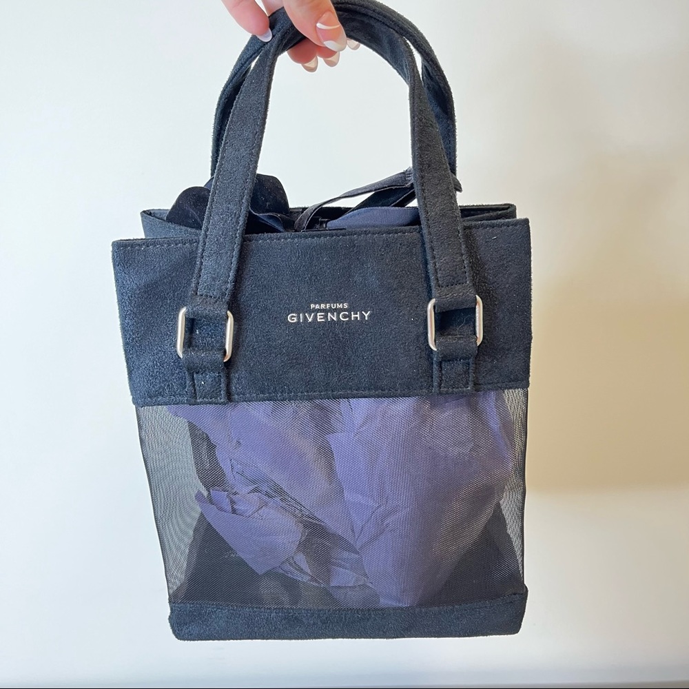 Givenchy Parfums Y2k Suede Black Tote Handbag Purse